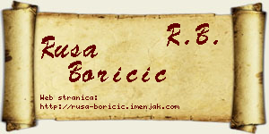 Rusa Boričić vizit kartica